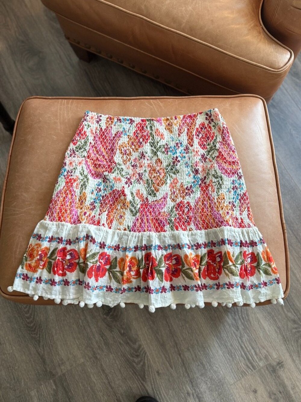 Farm Rio smocked mini skirt